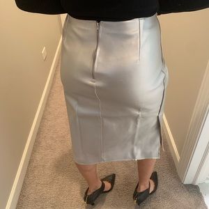 Silver pleather skirt